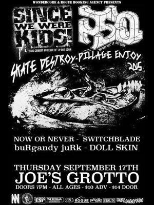 buRgandy juRk past show flyeR: 9-17-15 joe's gRotto