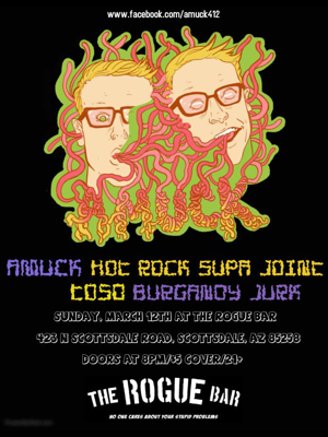 buRgandy juRk past show flyeR: 3-12-17 Rogue baR